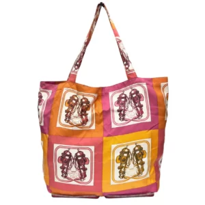 【二手】HERMES SILKY POP 拼色 可摺疊 肩背包 PD2419