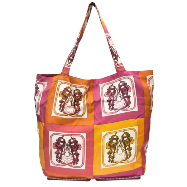 【二手】HERMES SILKY POP 拼色 可摺疊 肩背包 PD2419