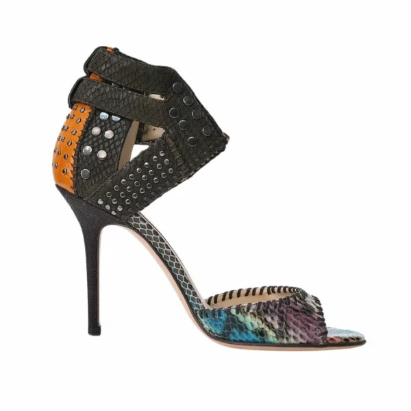 【未使用品】JIMMY CHOO 蟒蛇皮高跟涼鞋 37.5 E15673