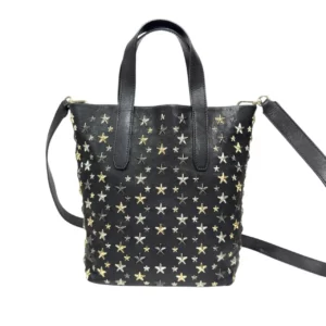 【二手】JIMMY CHOO 星形鉚釘黑色手袋 PD2443