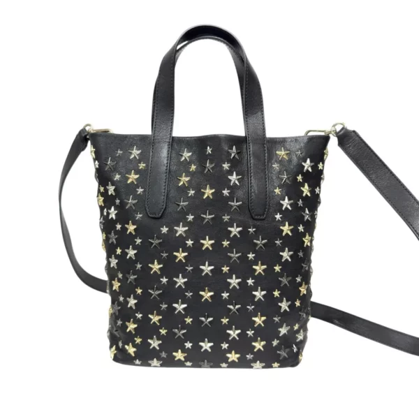 【二手】JIMMY CHOO 星形鉚釘黑色手袋 PD2443