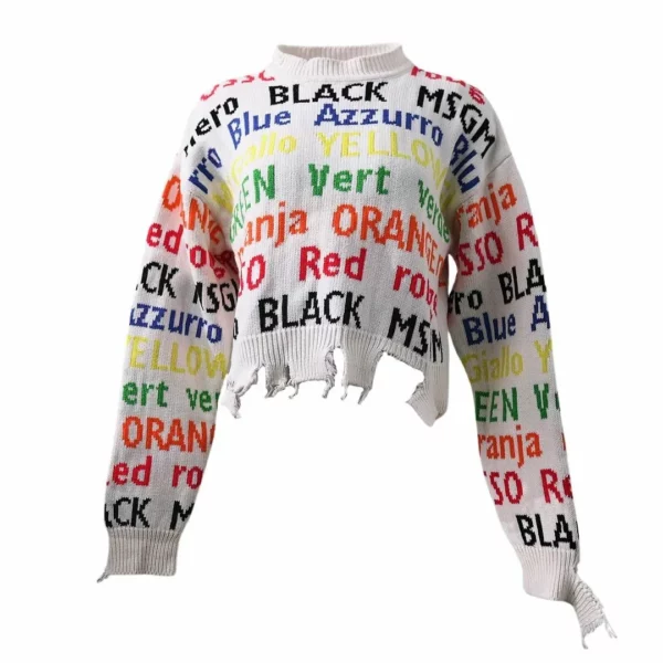 【二手】MSGM 彩色毛衣 M E15995