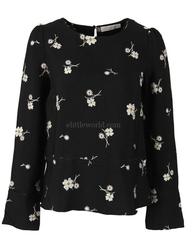 【二手】CHLOE 花卉刺繡上衣 36