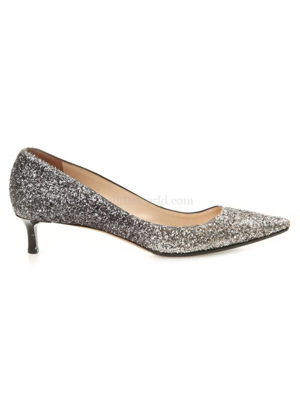 【二手】JIMMY CHOO 亮片金蔥細節尖頭高跟鞋 38.5