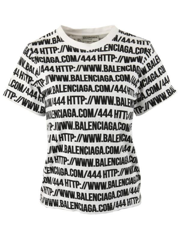【二手】BALENCIAGA 滿LOGO印花T恤 M