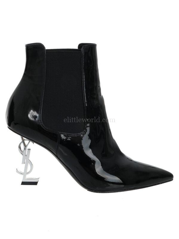 【二手】SAINT LAURENT OPYUM 漆皮及踝靴 38