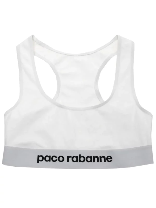 【二手】PACO RABANNE LOGO 織帶短款坦克背心 S