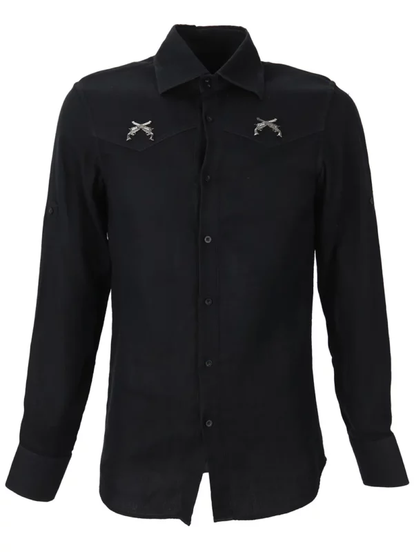【二手】PHILIPP PLEIN 手槍標牌細節襯衫 S