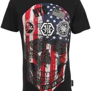 【二手】PHILIPP PLEIN 骷顱頭鑲嵌T恤 L