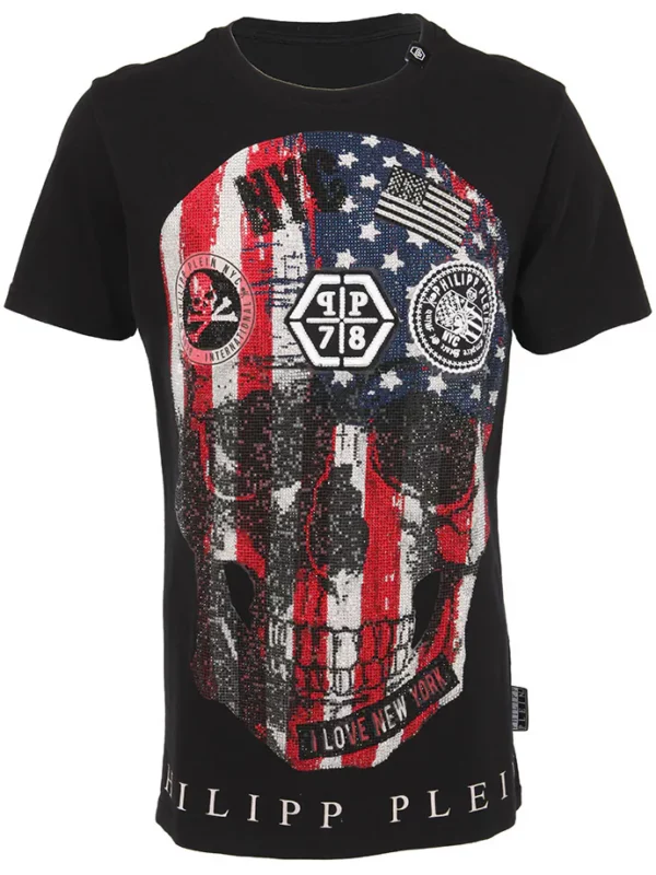 【二手】PHILIPP PLEIN 骷顱頭鑲嵌T恤 L
