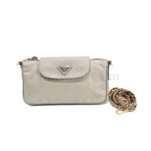 【二手】PRADA RE-EDITION 帆布灰色手袋 PD2575