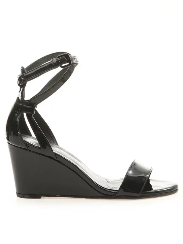 【二手】STUART WEITZMAN 漆皮坡跟涼鞋 35