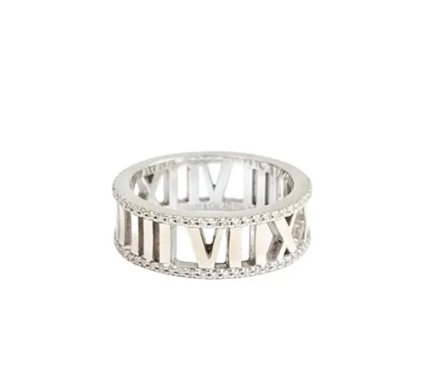 【二手】TIFFANY & CO ATLAS 18K 白金戒指 54 PD2659