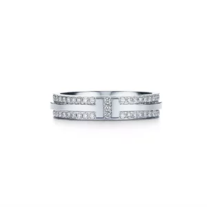 【二手】TIFFANY & CO. TIFFANY T 窄版密鑲鑽石戒指 49 RR2397