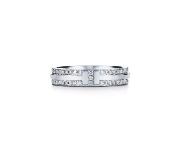 【二手】TIFFANY & CO. TIFFANY T 窄版密鑲鑽石戒指 49 RR2397
