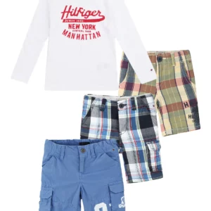 【二手】TOMMY HILFIGER 童裝上衣及短褲四件套 2Y