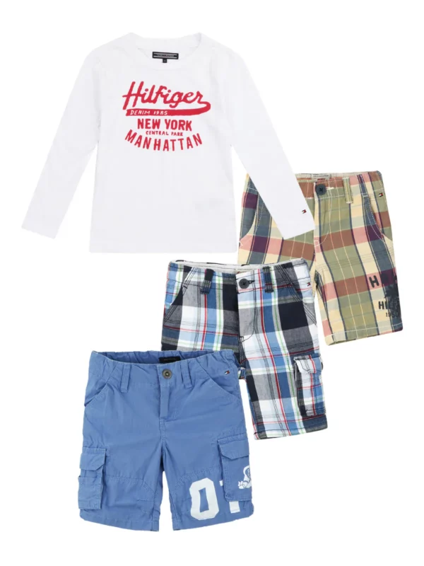 【二手】TOMMY HILFIGER 童裝上衣及短褲四件套 2Y