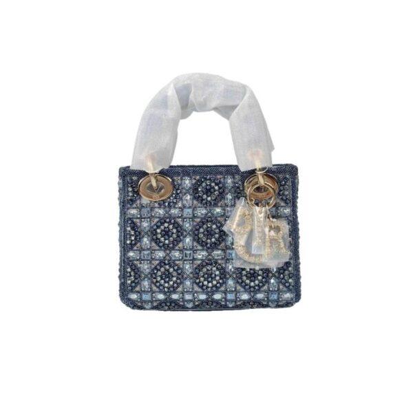 【二手】CHRISTIAN DIOR LADY DIOR 水鑽迷你手提袋 YY2337