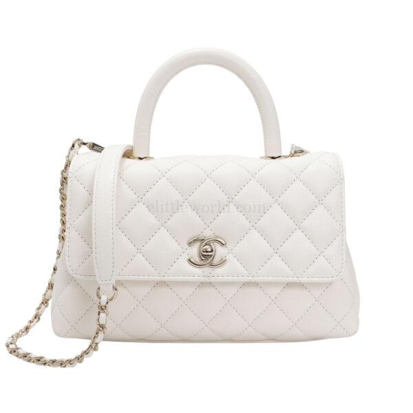 【二手】CHANEL 附頂部提把翻蓋包 A92990 E24908