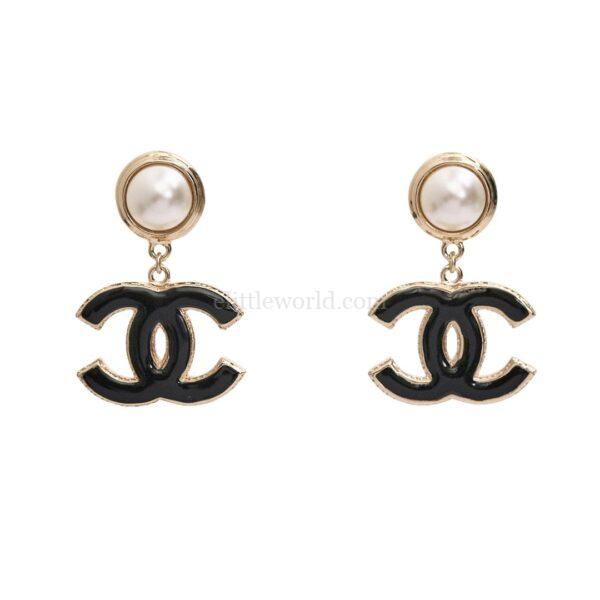 【未使用品】CHANEL CC 珍珠吊墜耳環 E24843