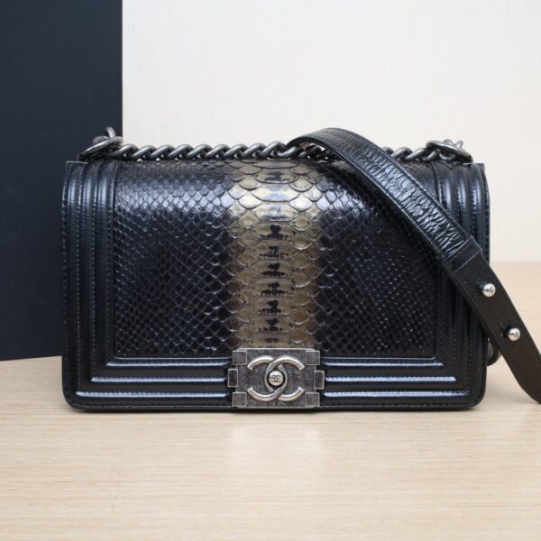 【二手】CHANEL BOY 25 蟒蛇皮翻蓋手袋 RR2980