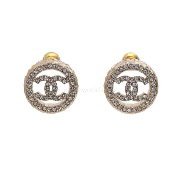 【未使用品】CHANEL CC 水晶耳環 AB8304 E24845