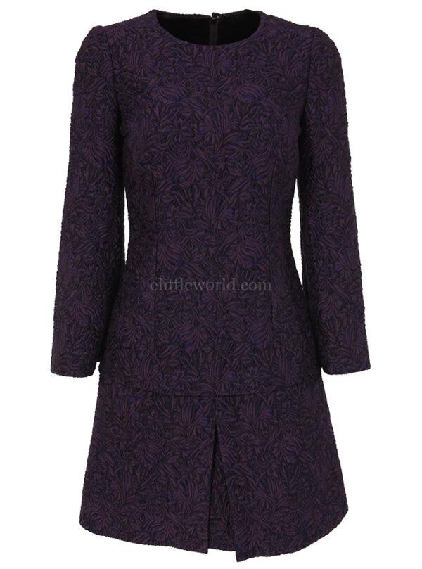 【二手】DOLCE & GABBANA 喇叭袖口提花連衣裙 38