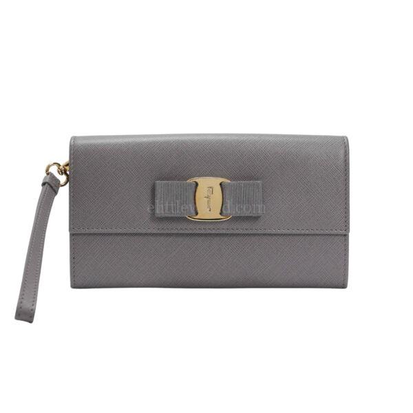 【全新】SALVATORE FERRAGAMO VARA 蝴蝶結長錢包 E24686