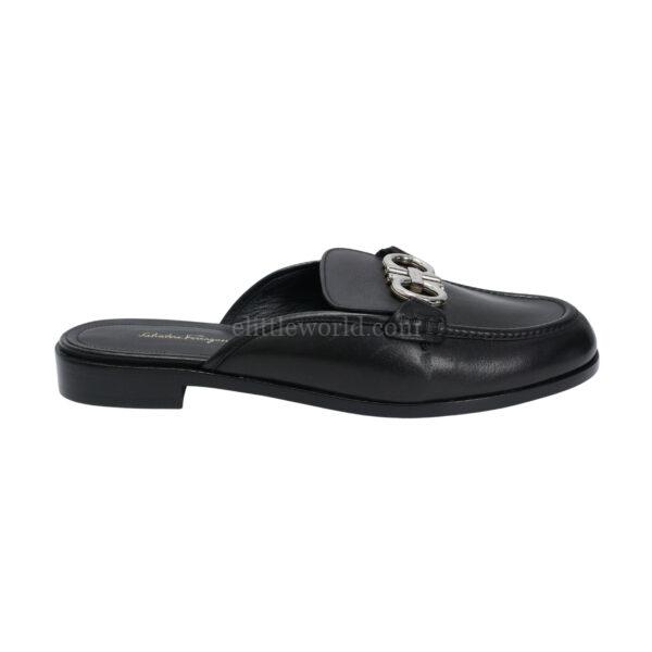 【未使用品】SALVATORE FERRAGAMO VIGGIO 皮革拖鞋 9.5 E24725