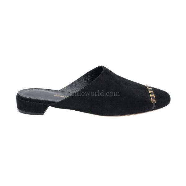 【全新】SALVATORE FERRAGAMO VARA 鏈條密兒平底拖鞋 9.5 E24727