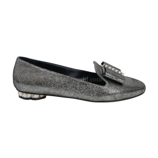 【全新】SALVATORE FERRAGAMO SARNO 裂痕層壓皮革樂福鞋 7 E24729