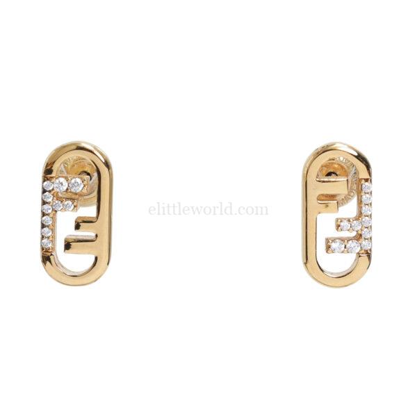 【二手】FENDI O'LOCK 水晶耳環 E24713