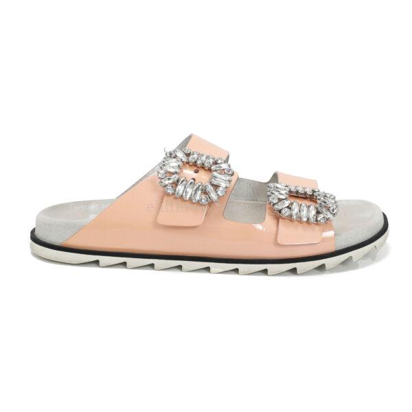 【二手】ROGER VIVIER SLIDY VIV 水晶扣涼鞋 39 E24693