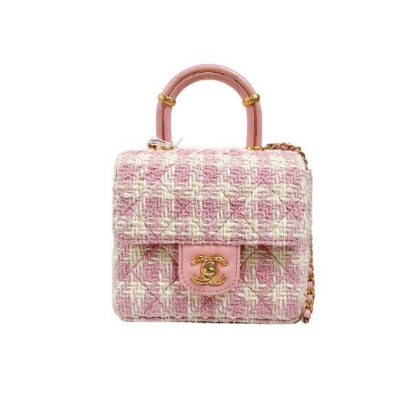 【二手】CHANEL HANDLE 斜紋軟呢垂蓋手袋 AS4035 RR2928