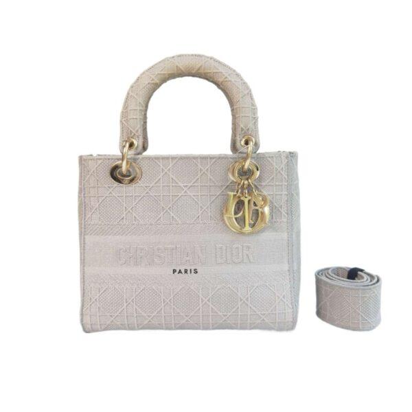 【二手】CHRISTIAN DIOR LADY D-LITE中號刺繡手提袋 RR2784