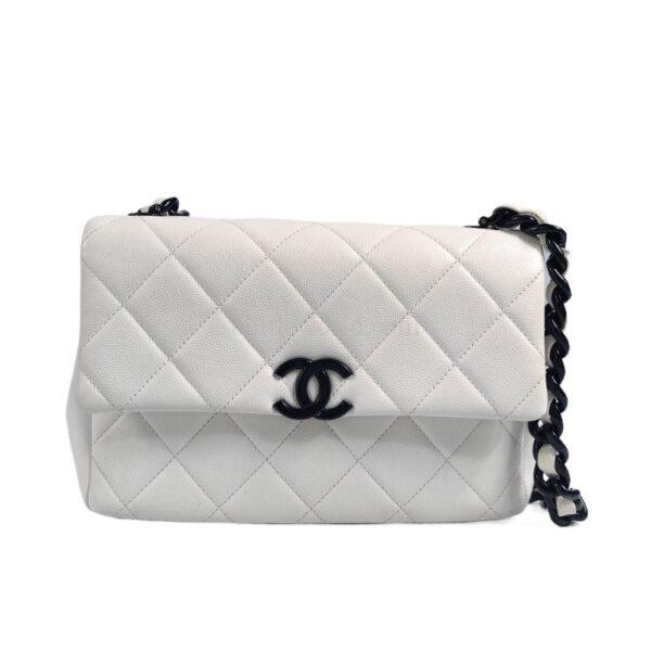 【二手】CHANEL 白色垂蓋手袋 PD2967
