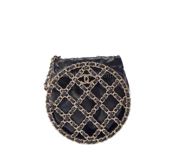 【二手】CHANEL 黑金圓餅包 PD2998