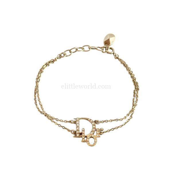 【二手】DIOR LOGO 水鑽手鏈 PD3002