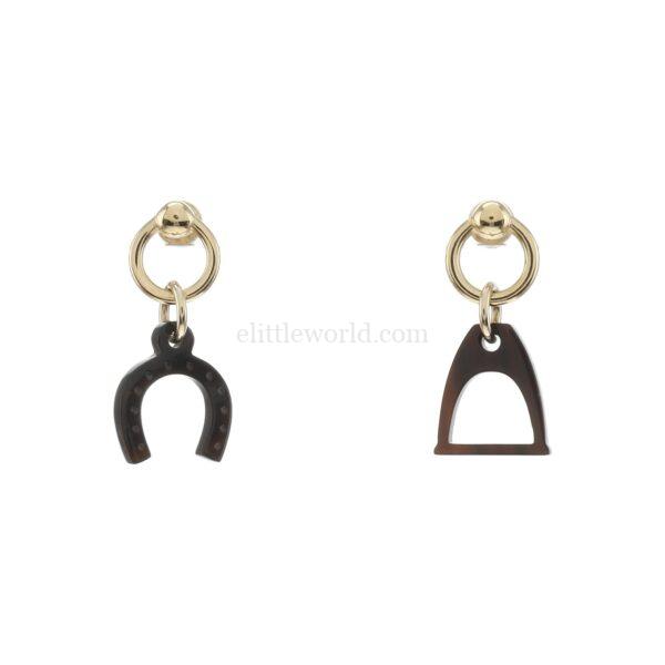【二手】HERMES 牛角 耳環 PD3011