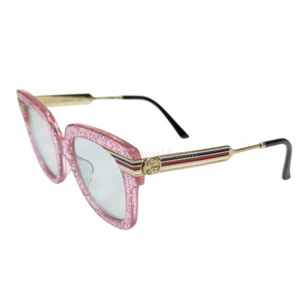 【二手】GUCCI GG 粉紅色拼金色 太陽眼鏡 PD3028