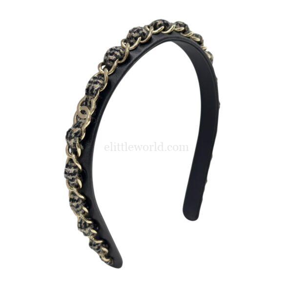 【二手】CHANEL CC  粗花呢 髮箍 PD3038