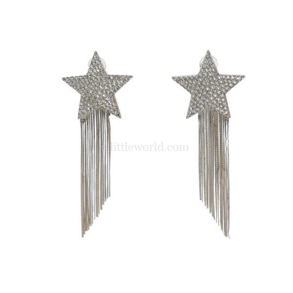 【二手】SAINT LAURENT 星星流蘇耳夾 PD3045