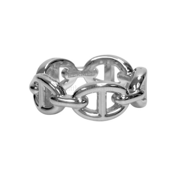 【二手】HERMES CHAINE D'ANCRE ENCHAINEE 純銀戒指 52 PD3057
