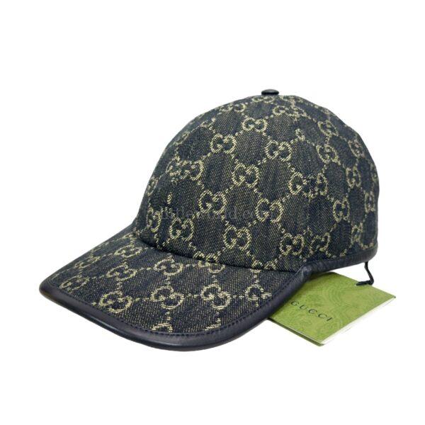 【二手】GUCCI GG 灰黑色牛仔  棒球帽 M PD3058