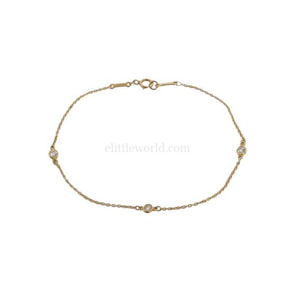 【二手】TIFFANY & CO. ELSA PERETTI 18K黃金鑽石 手鏈 PD3061