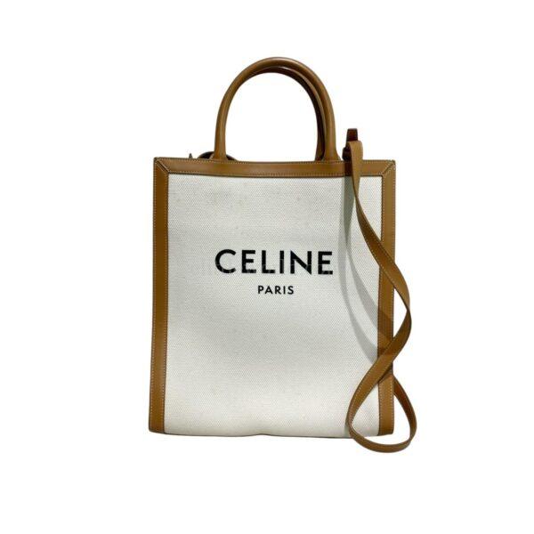 【二手】CELINE 米白色帆布托特包 PD3099
