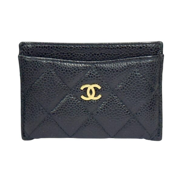 【二手】CHANEL 荔枝皮 黑色 卡包 PD3129