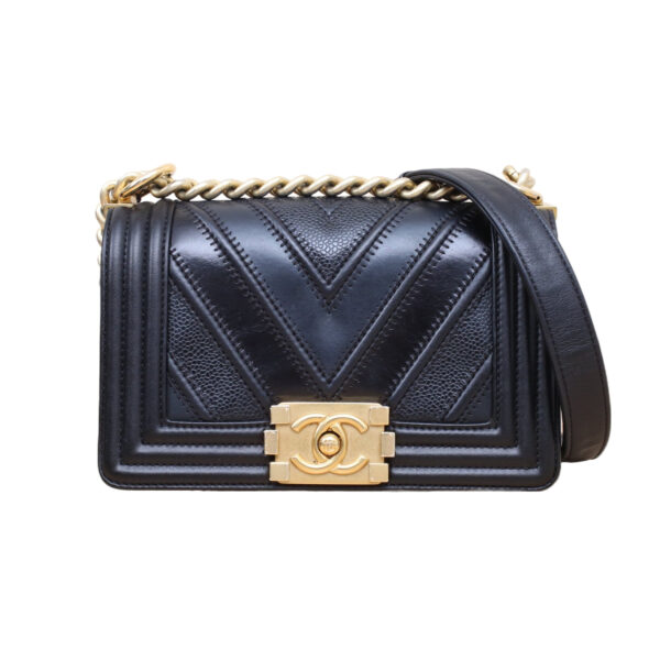 【二手】CHANEL CHEVRON BOY 小號翻蓋手袋 RR2987
