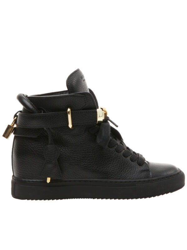 【二手】BUSCEMI 紋理皮革高幫板鞋 36