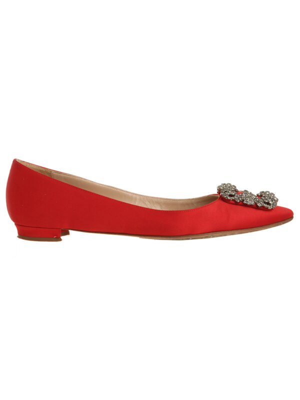 【二手】MANOLO BLAHNIK HANGISI 水鑽扣平底鞋 36.5